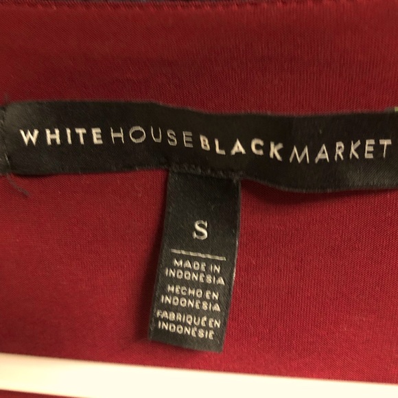 White House Black Market, small, long sleeve, burgundy blouse - Picture 3 of 3